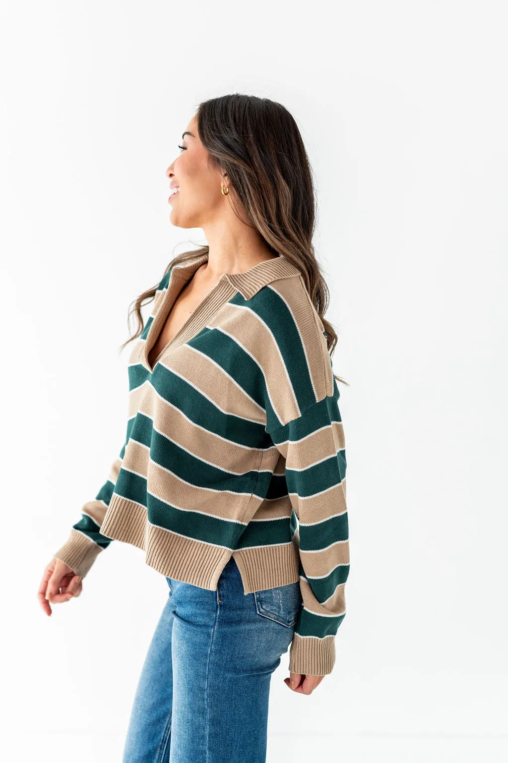 Cohen Striped Polo Sweater