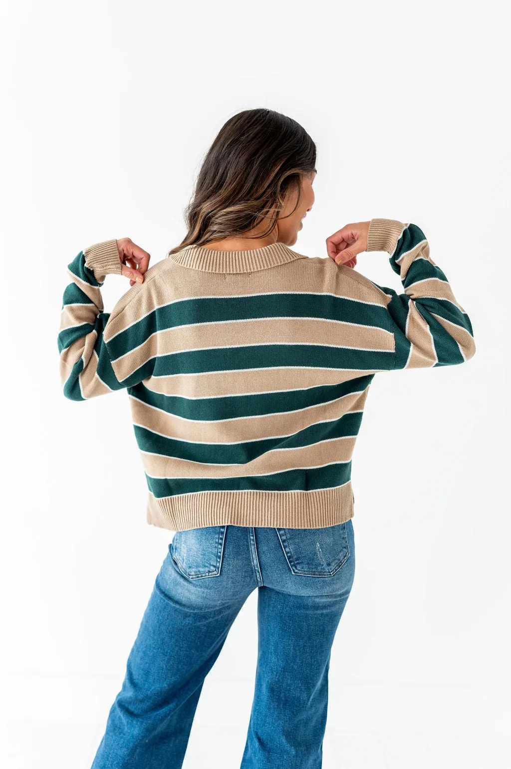 Cohen Striped Polo Sweater