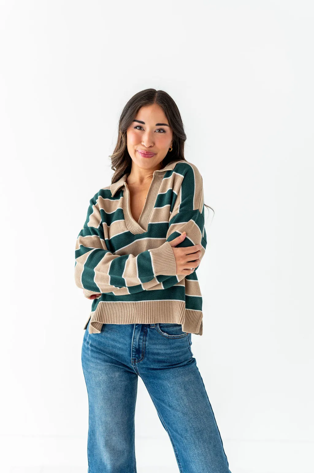 Cohen Striped Polo Sweater