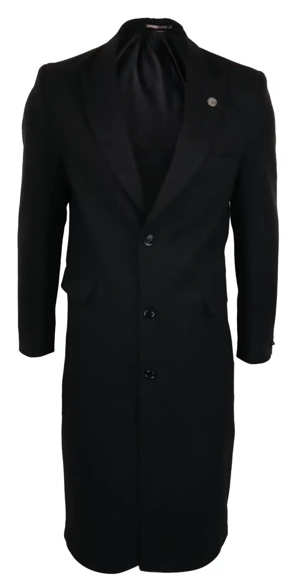 Compare Color Mens Full Lenth Overcoat Mac Jacket Wool Feel Black 1920s Blinders