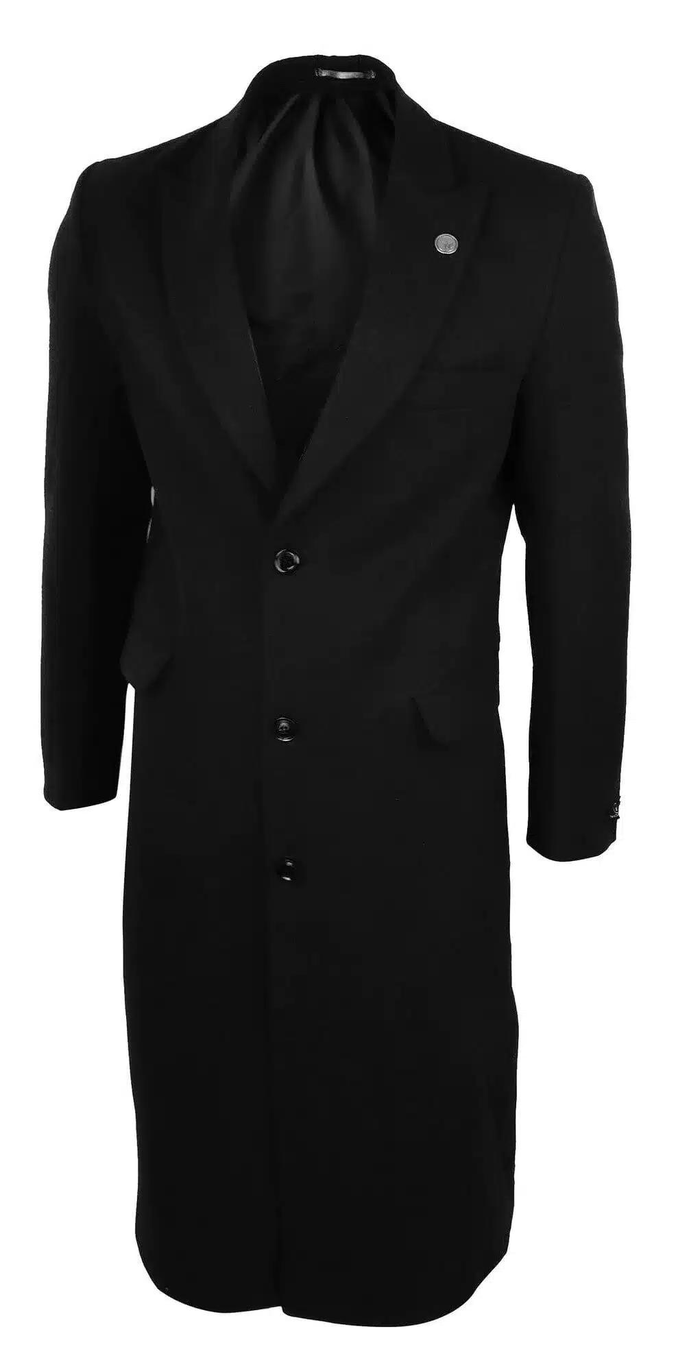 Compare Color Mens Full Lenth Overcoat Mac Jacket Wool Feel Black 1920s Blinders