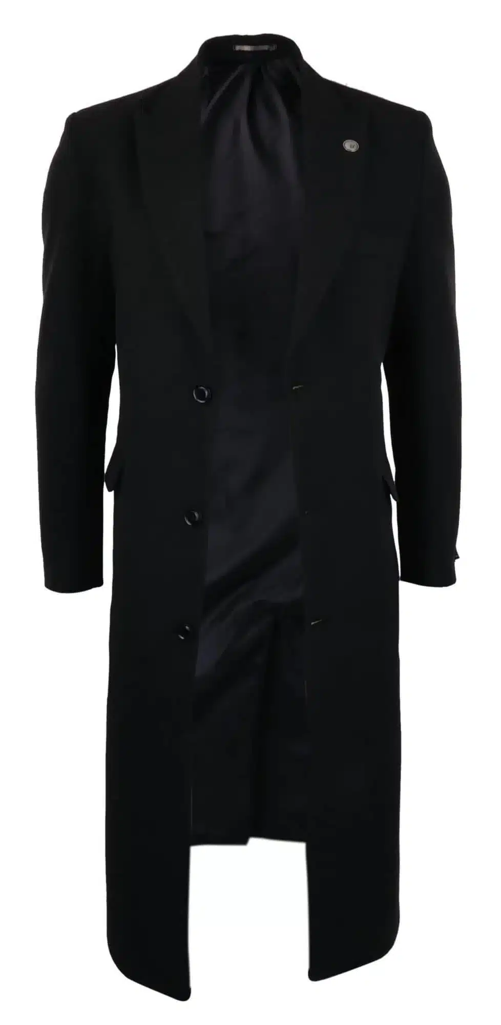 Compare Color Mens Full Lenth Overcoat Mac Jacket Wool Feel Black 1920s Blinders