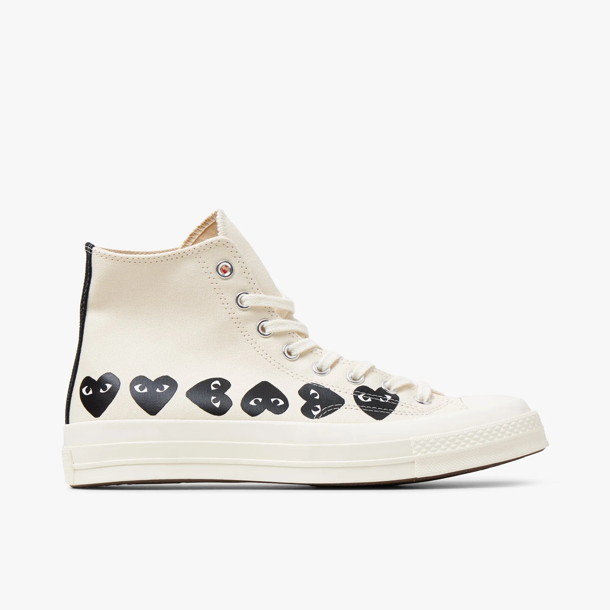 Converse x COMME des GARONS PLAY Chuck Taylor Hi / Multi Heart Beige