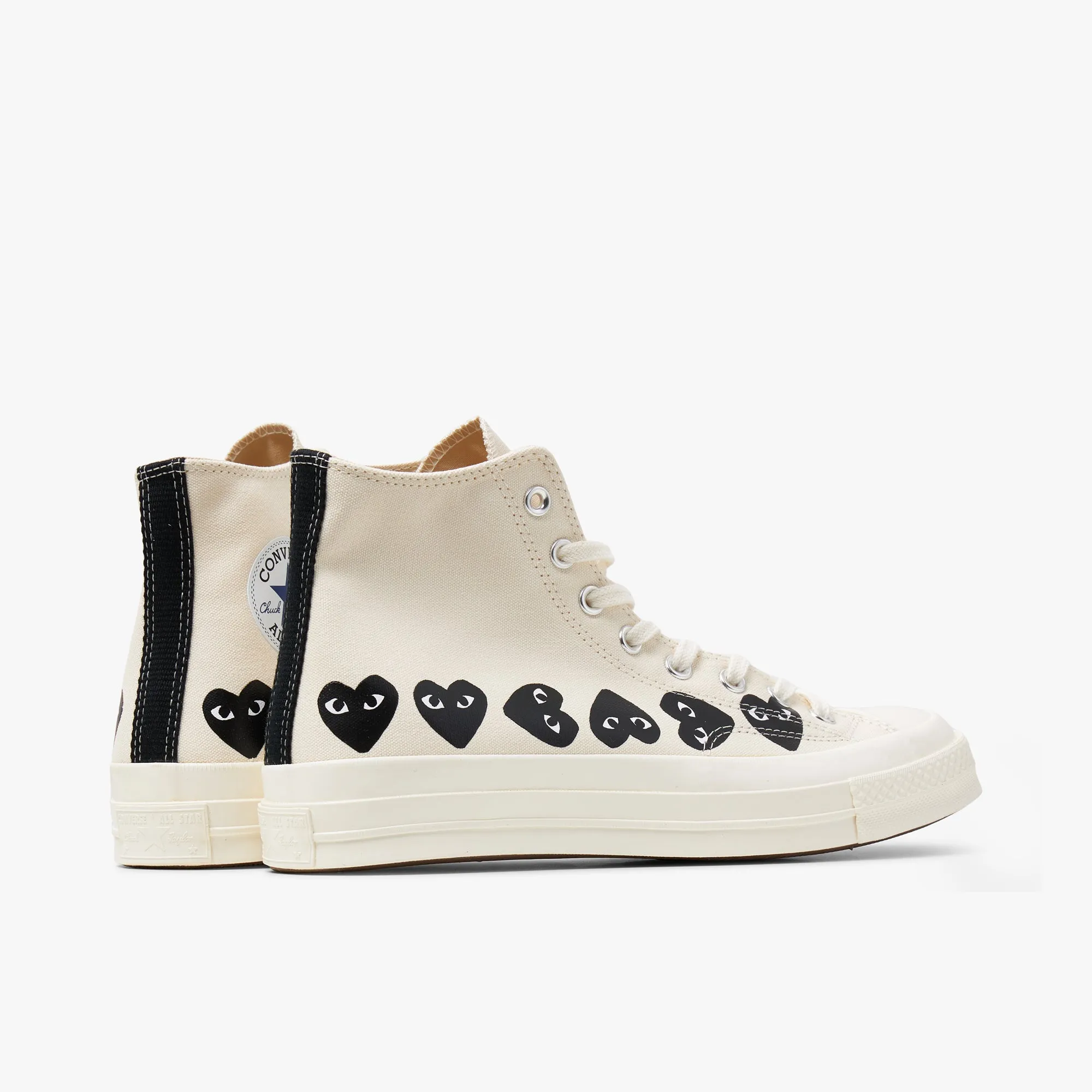 Converse x COMME des GARONS PLAY Chuck Taylor Hi / Multi Heart Beige