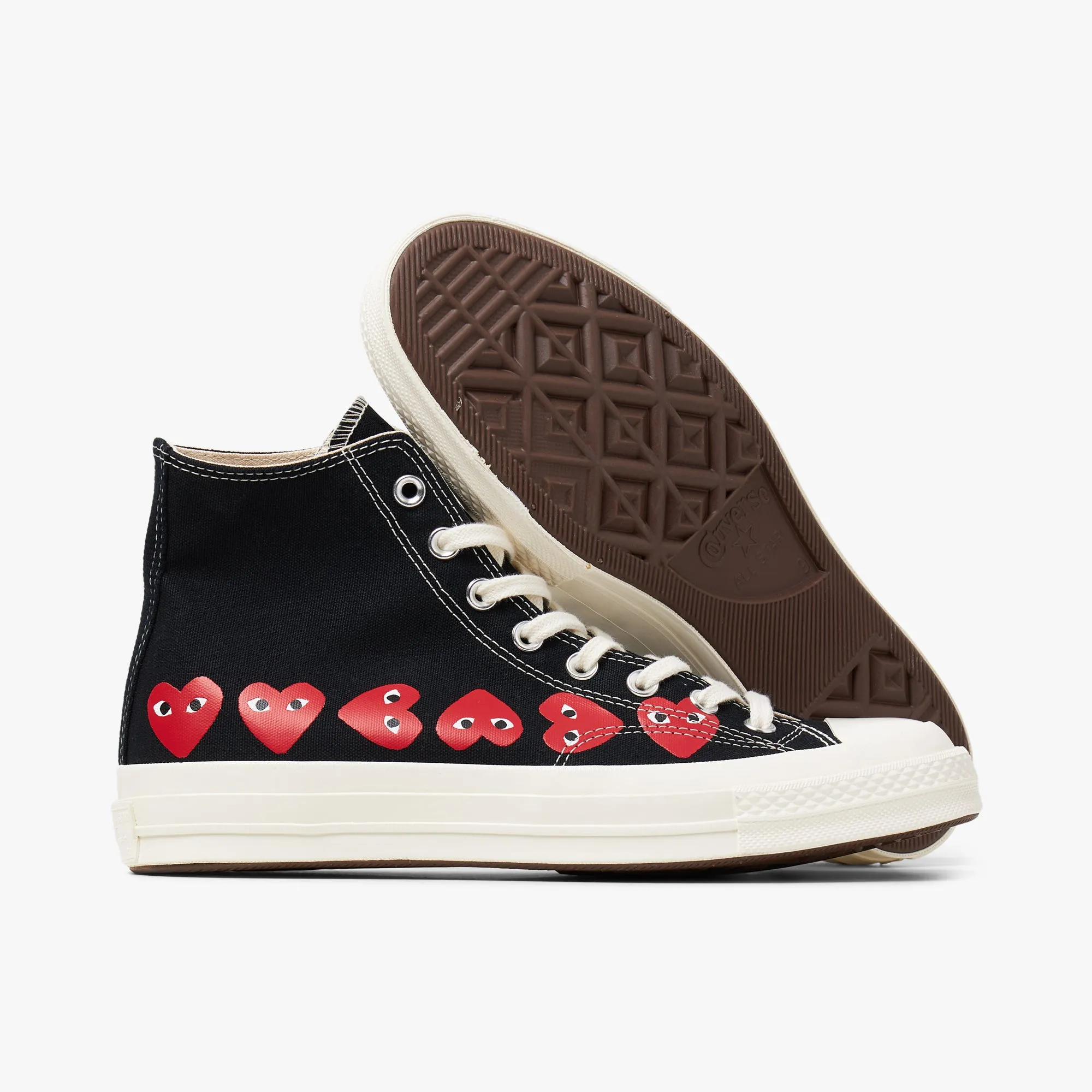 Converse x COMME des GARONS PLAY Chuck Taylor Hi Multi Heart Black