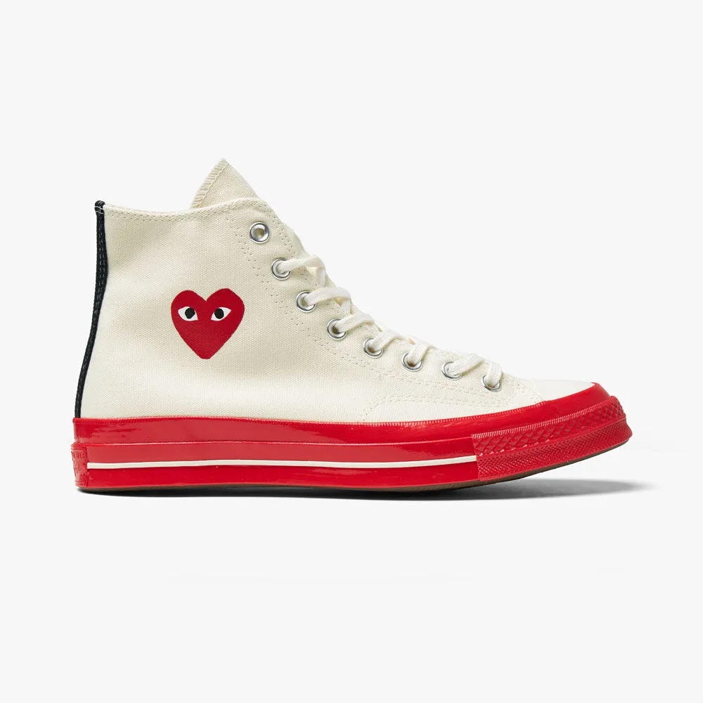 Converse x COMME des GARONS PLAY Chuck Taylor Hi Off White / Red Sole