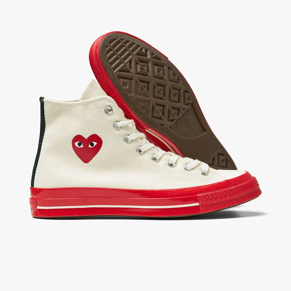 Converse x COMME des GARONS PLAY Chuck Taylor Hi Off White / Red Sole