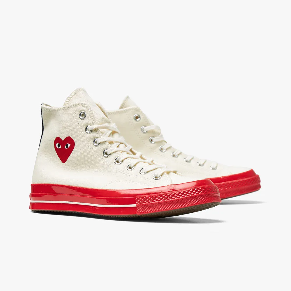 Converse x COMME des GARONS PLAY Chuck Taylor Hi Off White / Red Sole