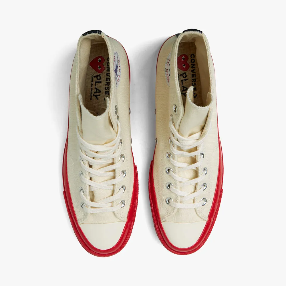 Converse x COMME des GARONS PLAY Chuck Taylor Hi Off White / Red Sole