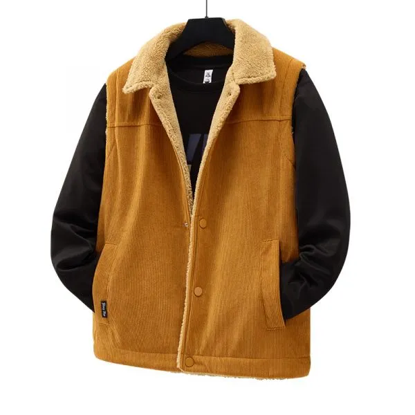 Corduroy men's ouilted vest - elegance and warmth combined