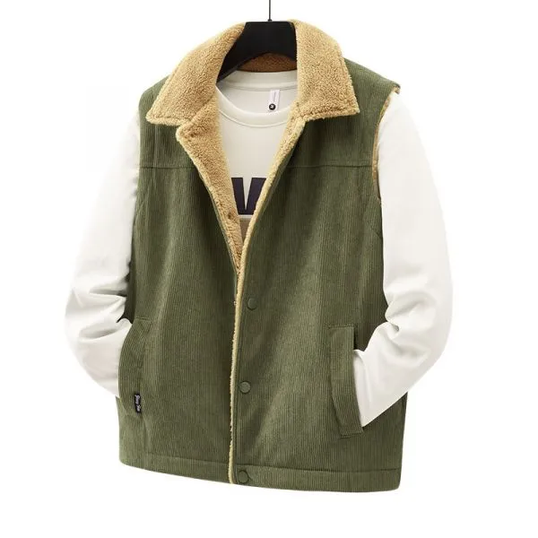 Corduroy men's ouilted vest - elegance and warmth combined