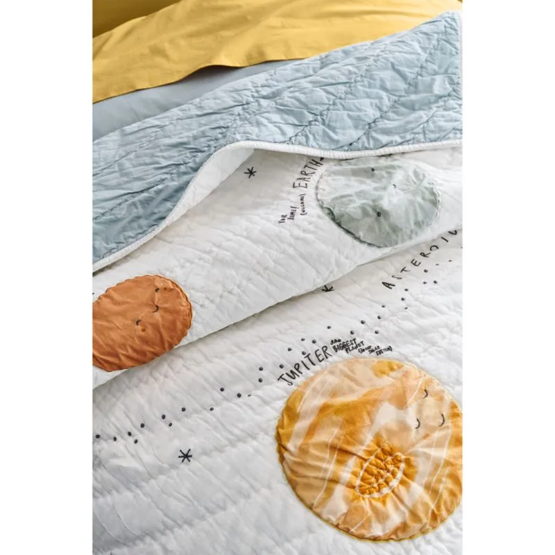 Crate&Barrel Outer Space Organic Cotton Kids Twin Quilt