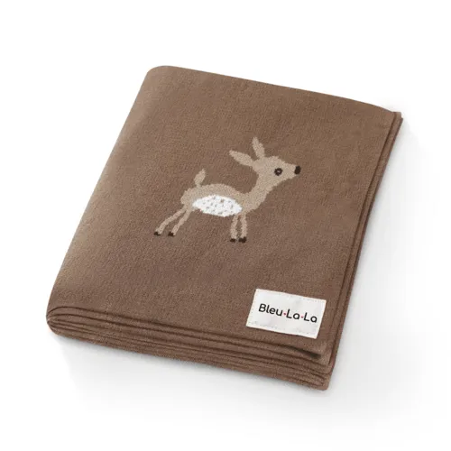 Deer Knit Swaddle Blanket