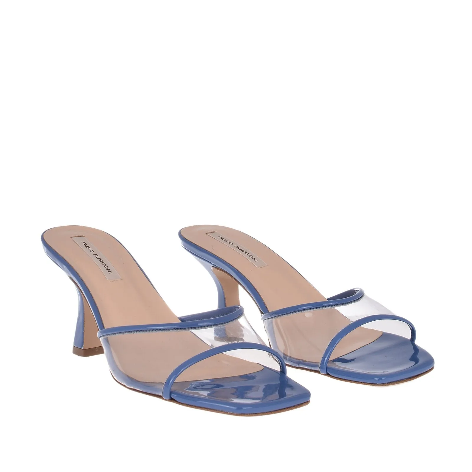 Diba Patent Sky Blue Vinyl Mules