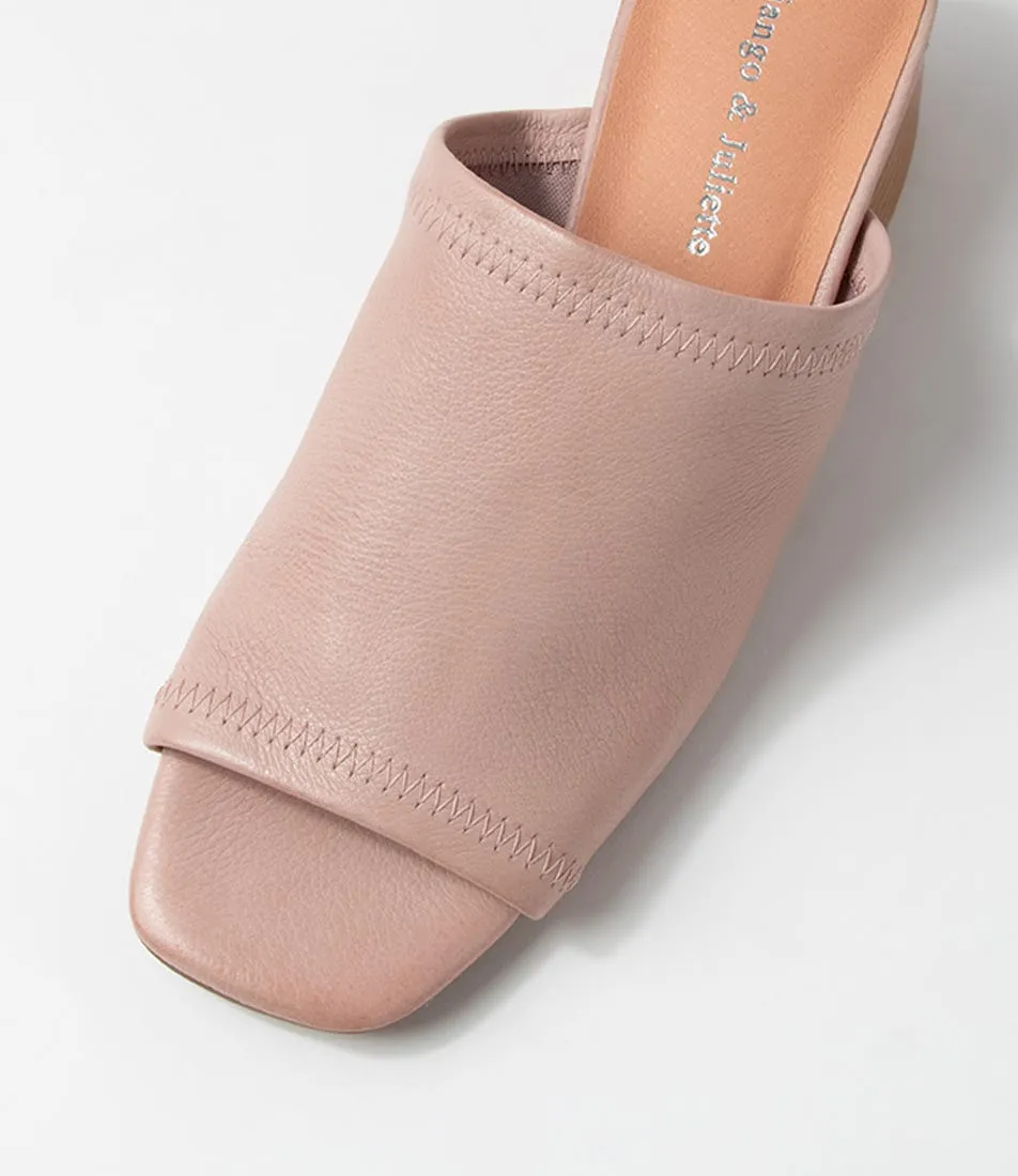 DJANGO & JULIETTE Fallow Rose Leather Mules