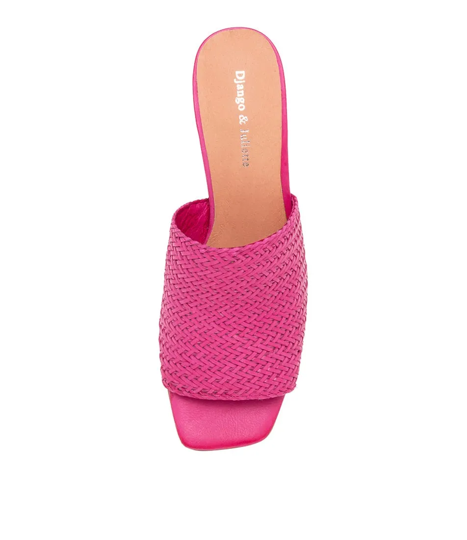 DJANGO & JULIETTE Paiton Pink Weave Mules