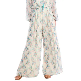 DORIT WIDE LEG PANTS TROPICAL LEAF