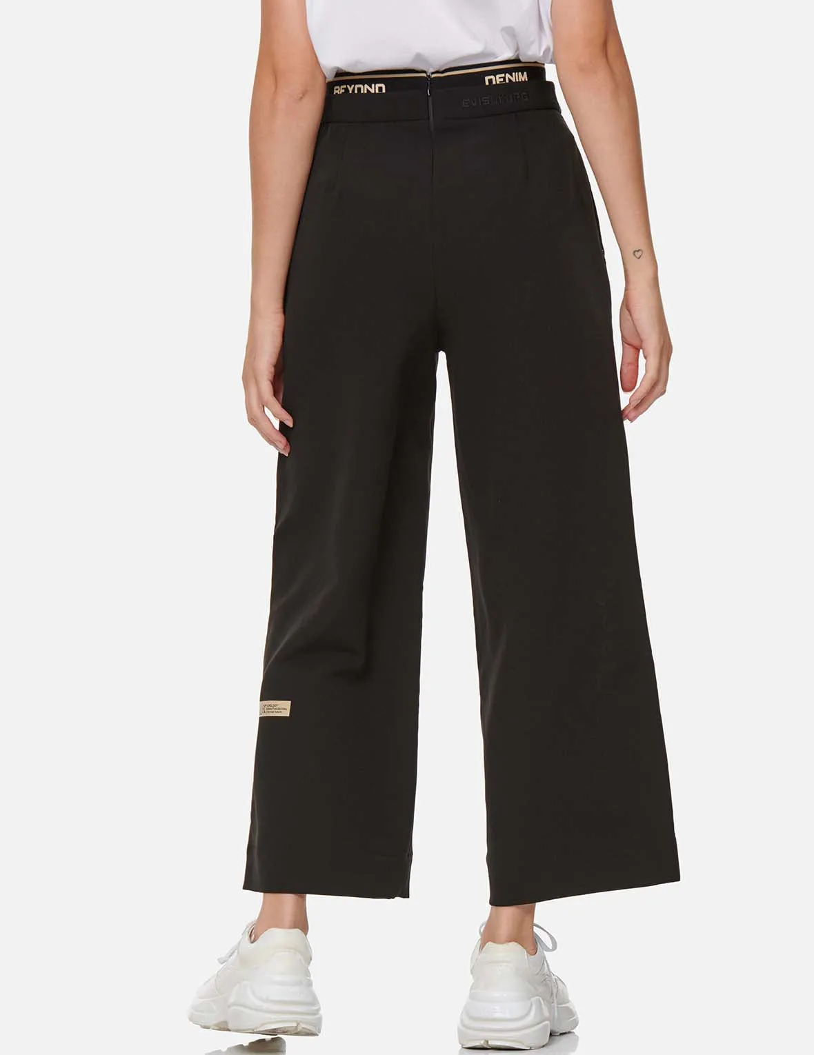 Double Waistband Wide Leg Pants