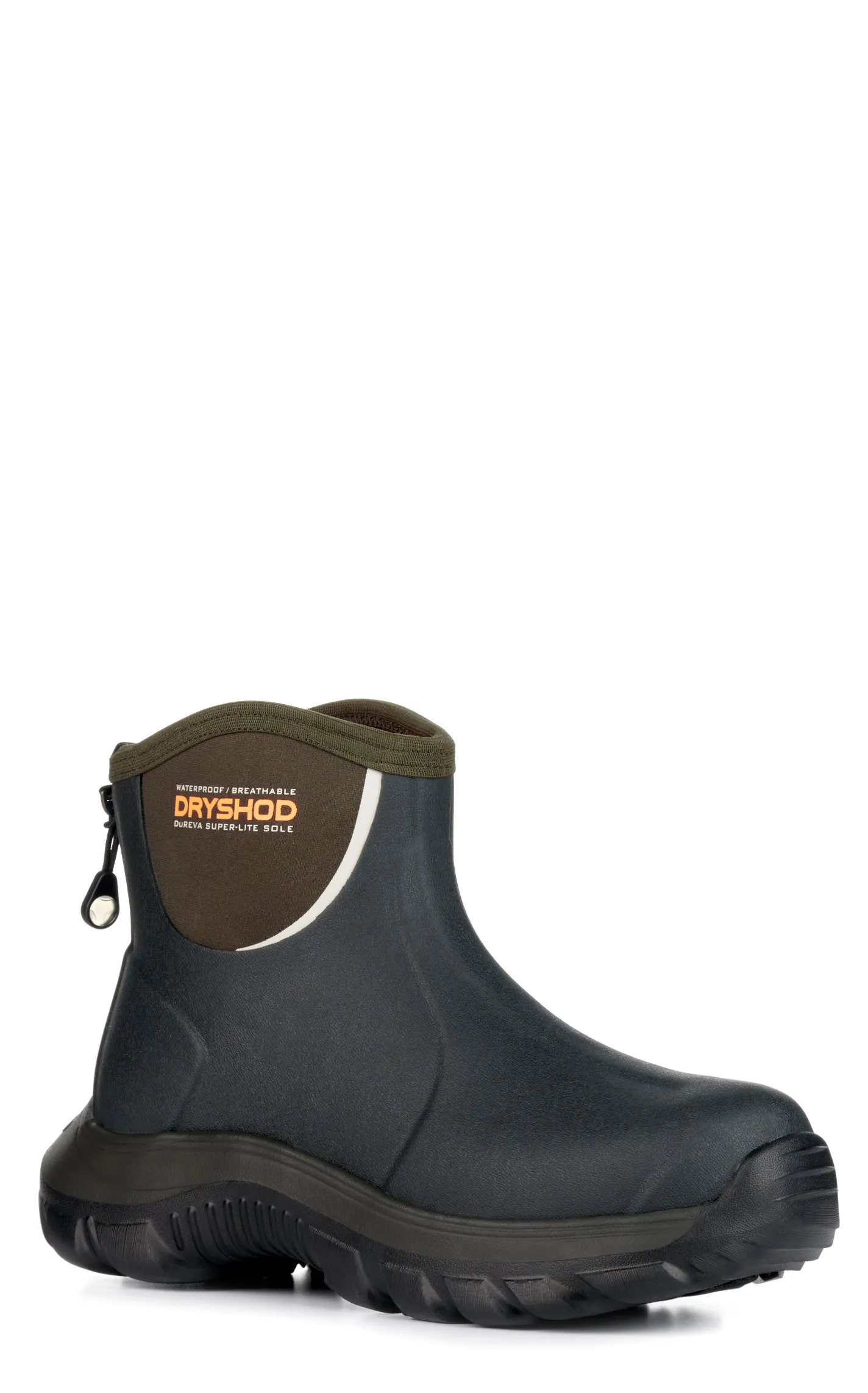 Dryshod Evalusion Black and Dark Brown Round Toe Ankle Rubber Work Boot