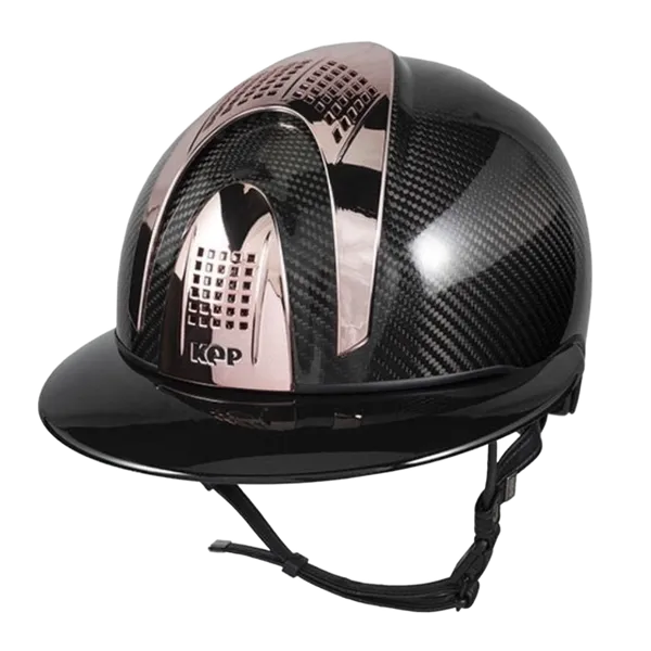 E-LIGHT Carbon Helmet - Shine Polo with 3 Rosegold Inserts by KEP