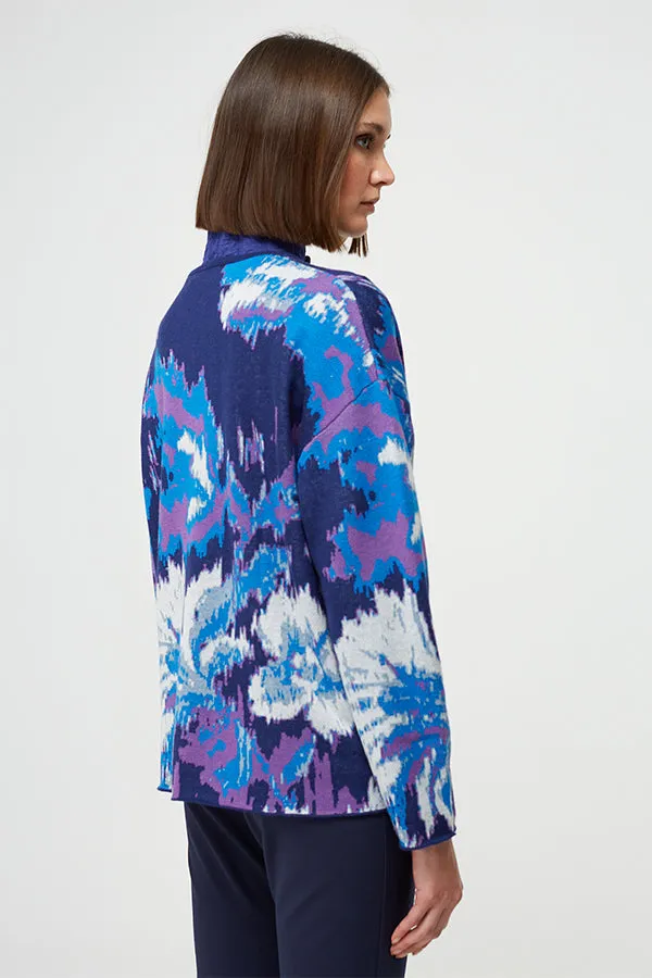 Escorpion BLUE JACQUARD FLOWERS CARDIGAN