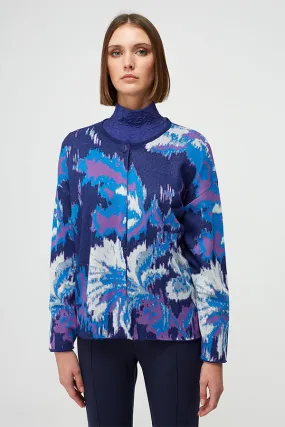 Escorpion BLUE JACQUARD FLOWERS CARDIGAN