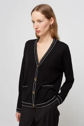 Escorpion CONTRASTING EMBROIDERY CARDIGAN