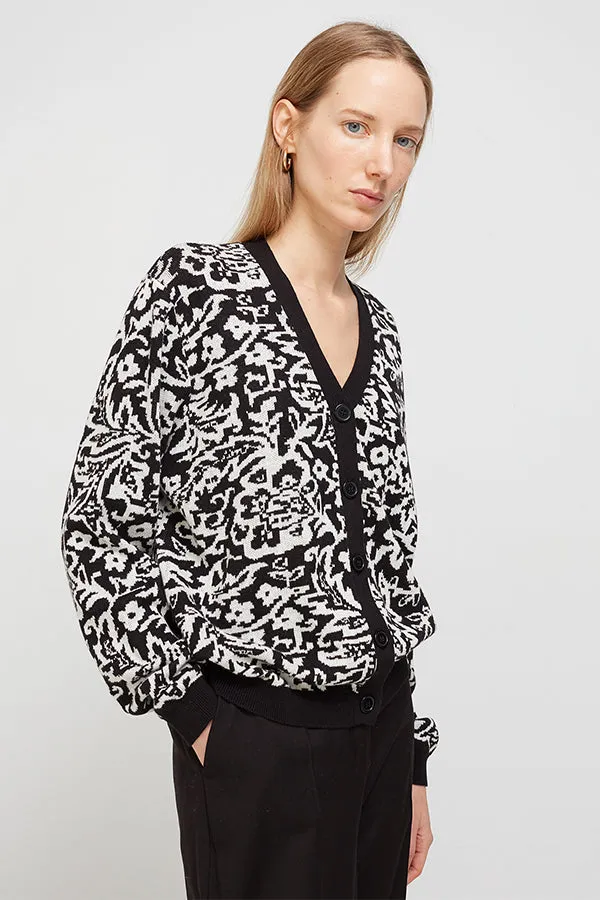 Escorpion FLORAL JAQUARD CARDIGAN