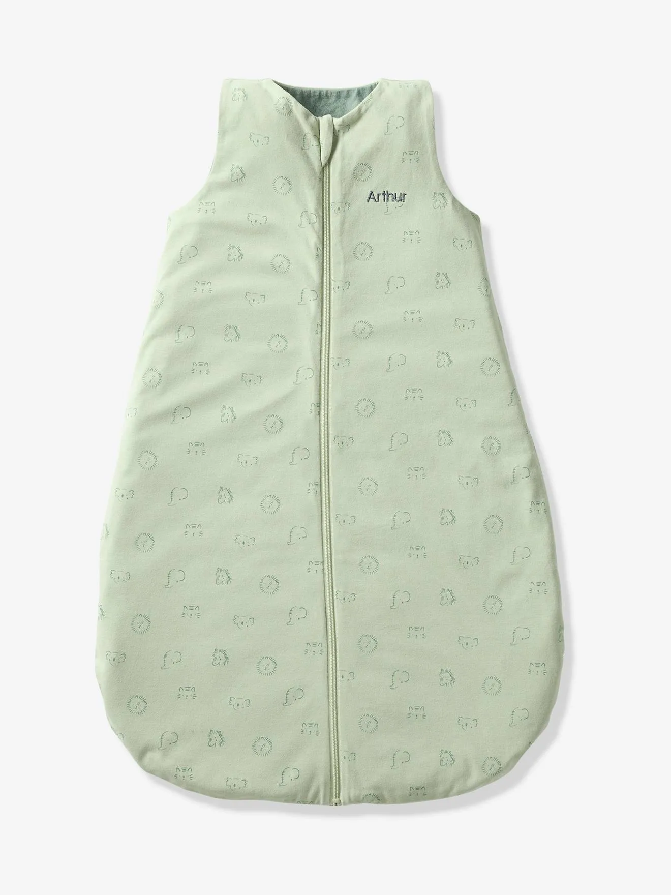 Essentials Summer Special Baby Sleeping Bag, Opens in the Middle, Bali - printed green