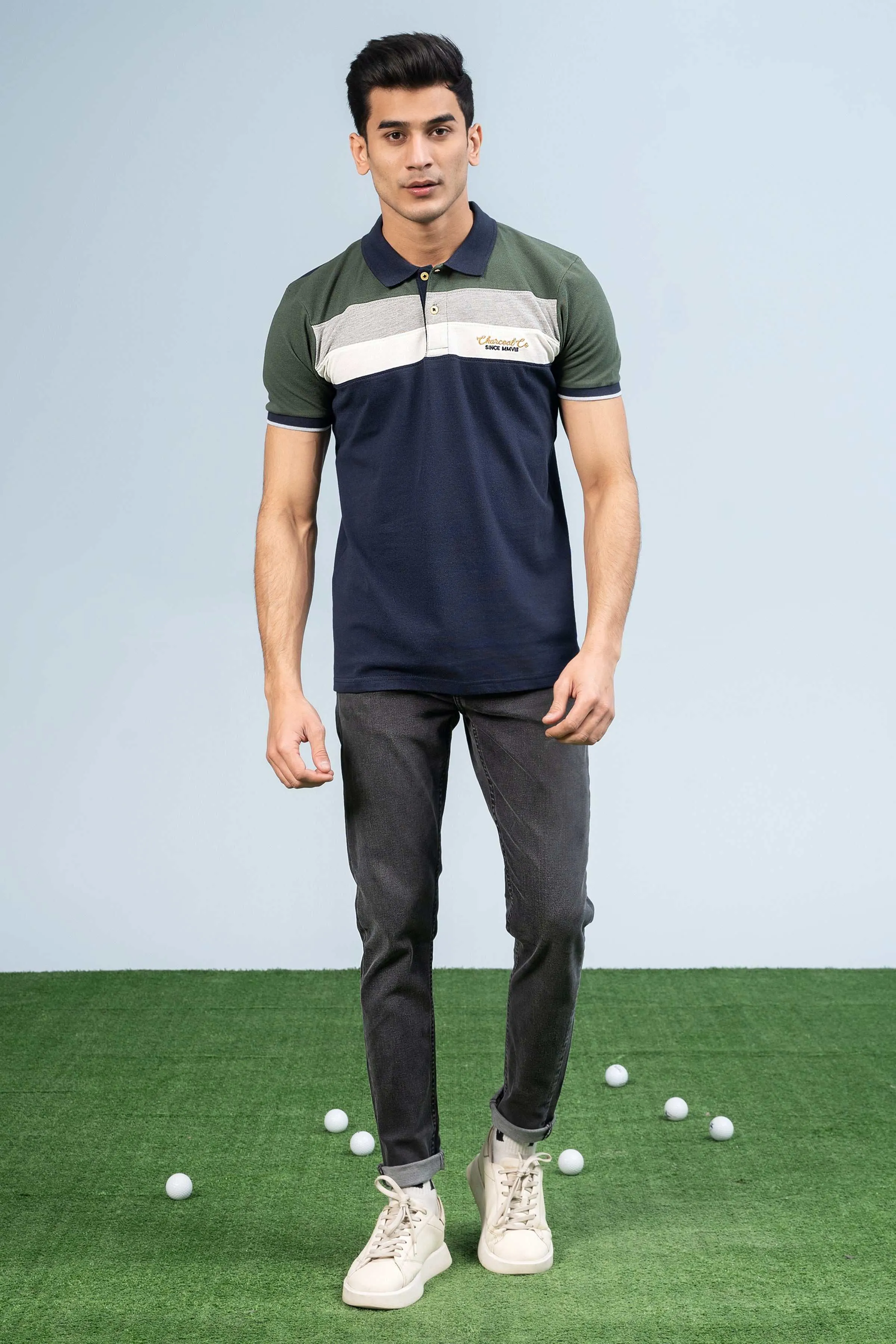 FASHION POLO NAVY GREEN