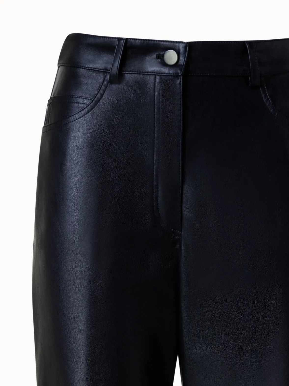 Faux Leather Straight Leg Pants