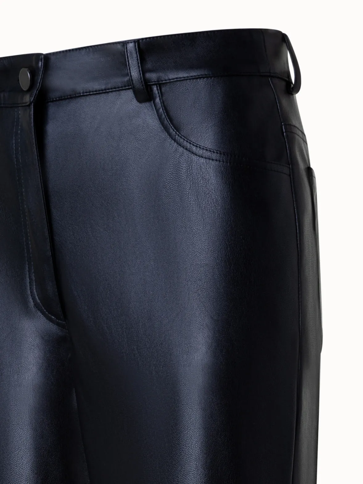 Faux Leather Straight Leg Pants