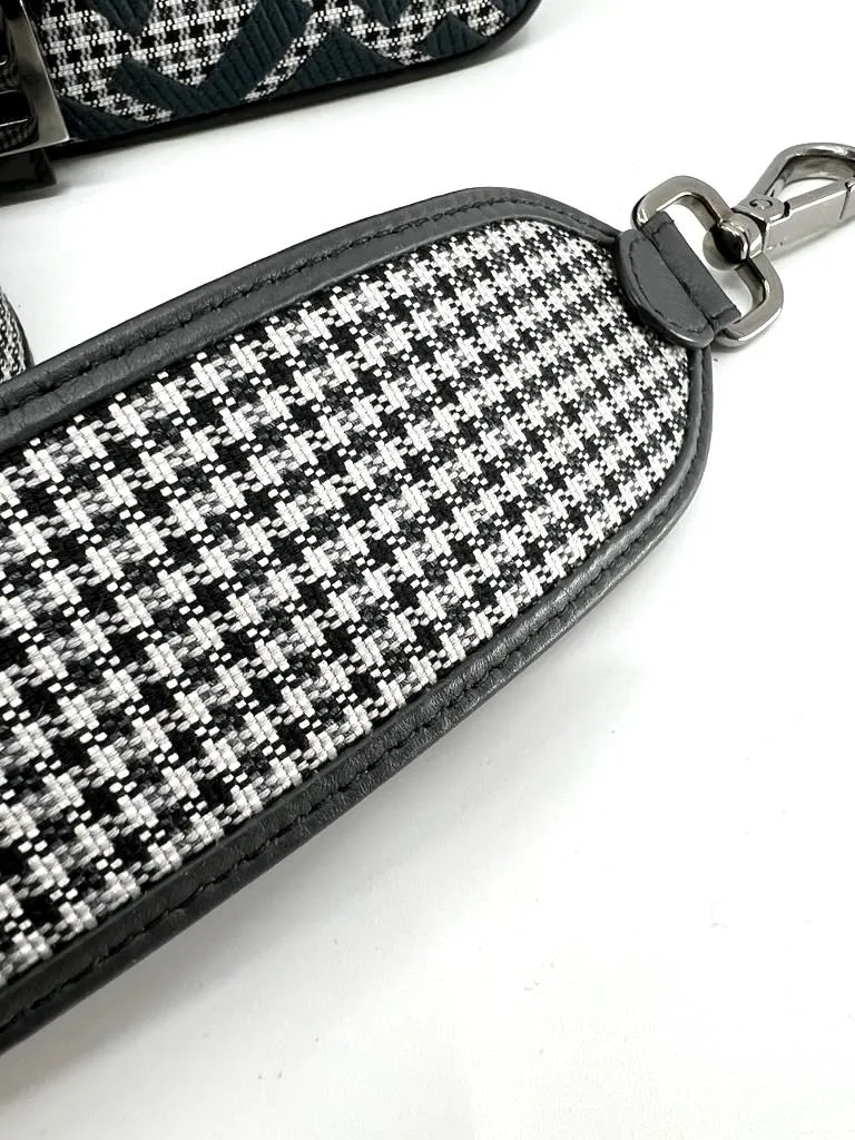 FENDI HOUNDSTOOTH WOOL FF EMBROIDERY SHOULDER BAG