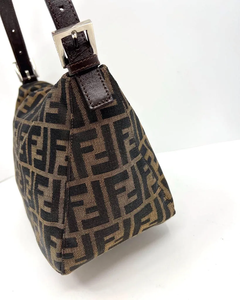 FENDI ZUCCA FLAP SHOULDER BAG