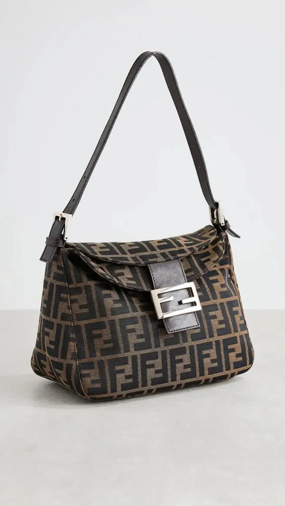 FENDI ZUCCA FLAP SHOULDER BAG