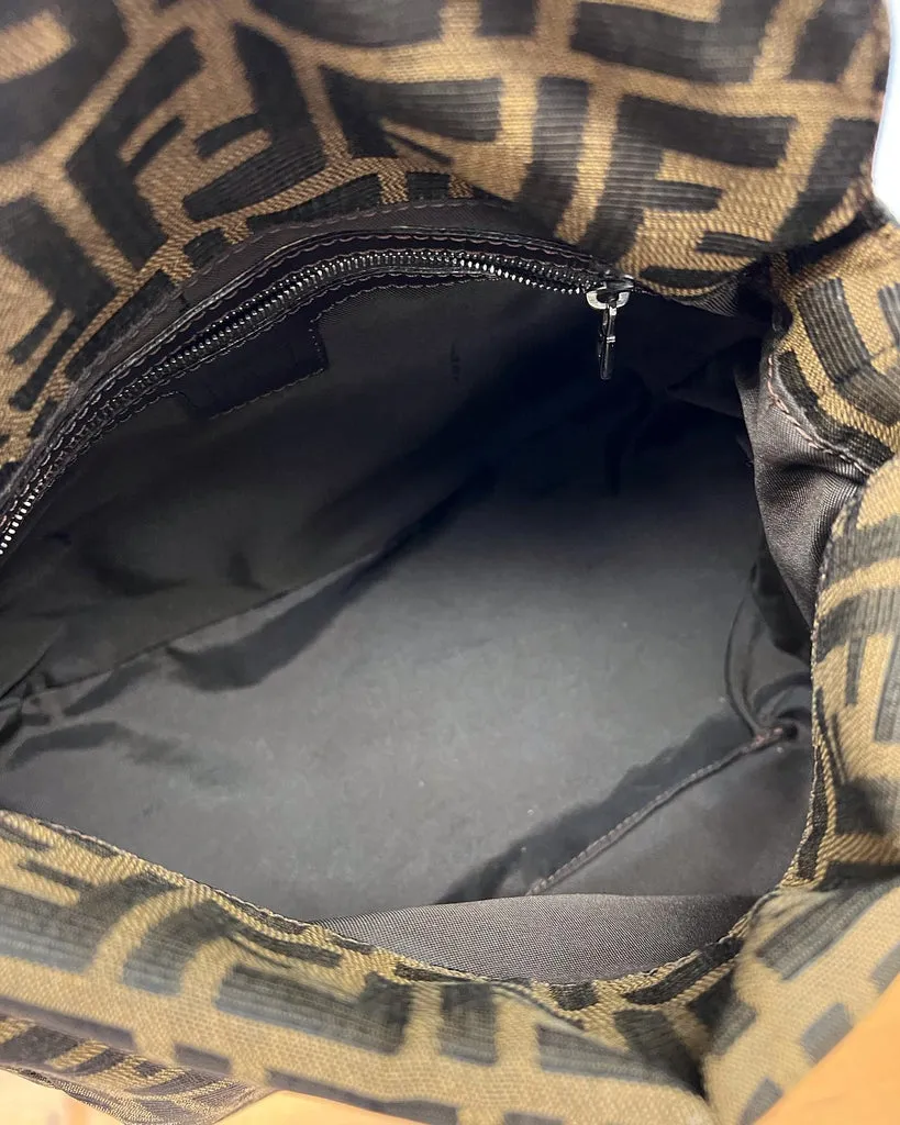 FENDI ZUCCA FLAP SHOULDER BAG