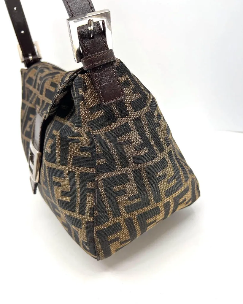 FENDI ZUCCA FLAP SHOULDER BAG