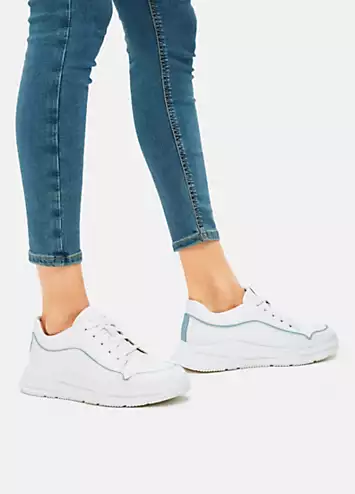 Freya White Piping Detail Trainers by FitFlop | Look Again