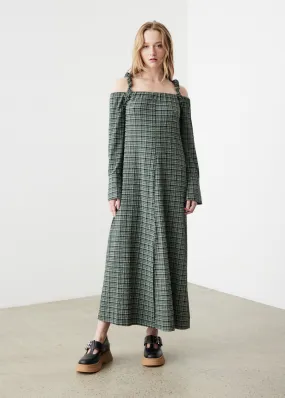 Ganni -  Stretch Seersucker Midi Dress - Dress