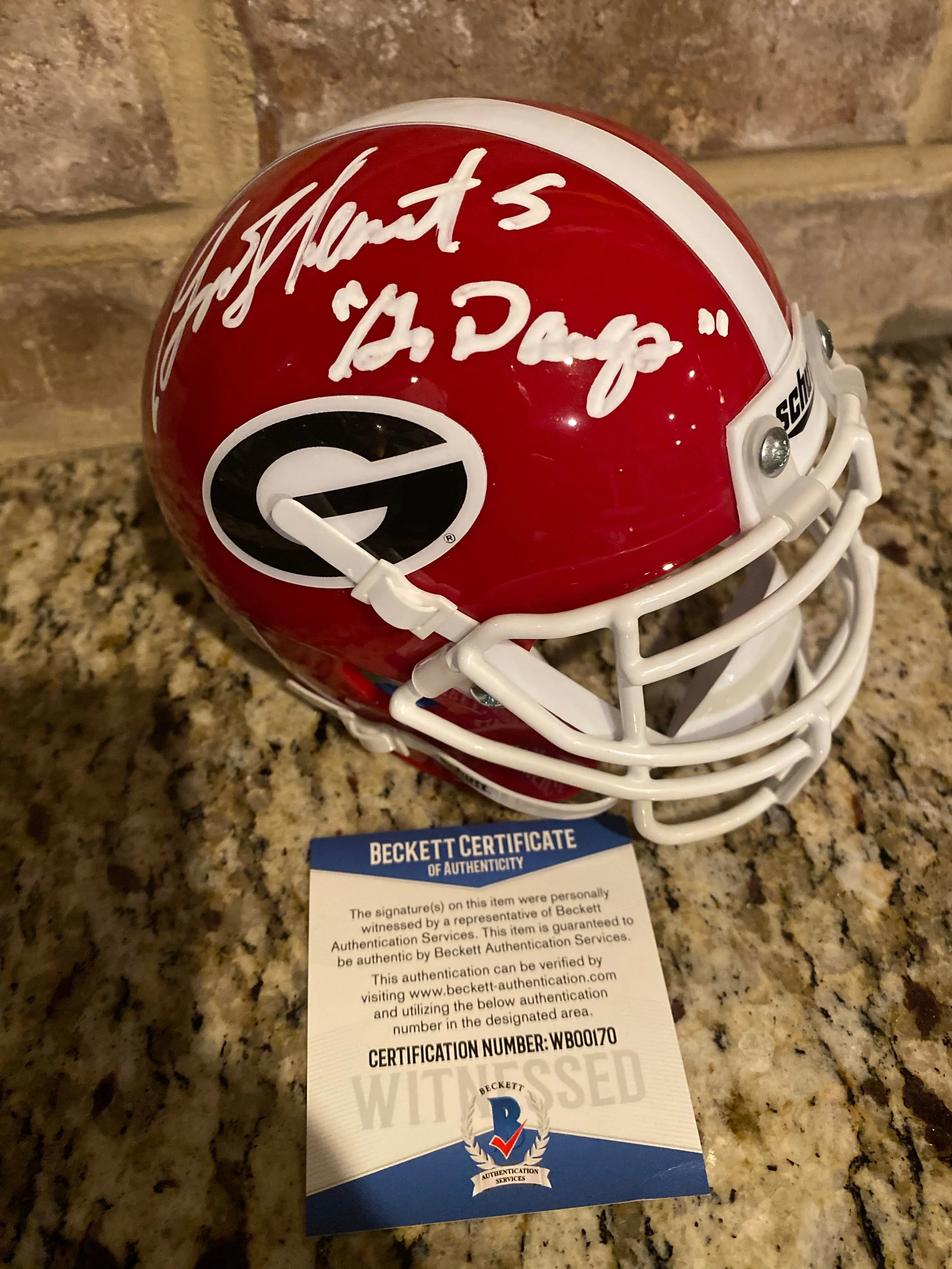 Garrison Hearst Autographed/Signed Georgia Bulldogs Go Dawgs Schutt NCAA Mini Helmet