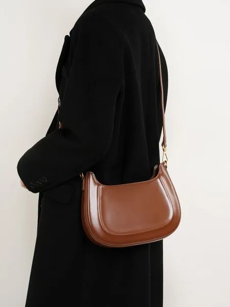 Genuine Leather Vintage Saddle Bag - Single Shoulder Crossbody