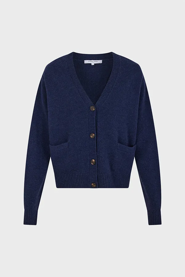 Gerard Darel JEANETTE INDIGO VNECK LOOSE FITTING CARDIGAN