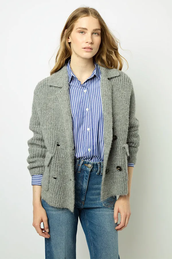 Gerard Darel JOESSE CHUNKY KNIT COLLAR CARDIGAN