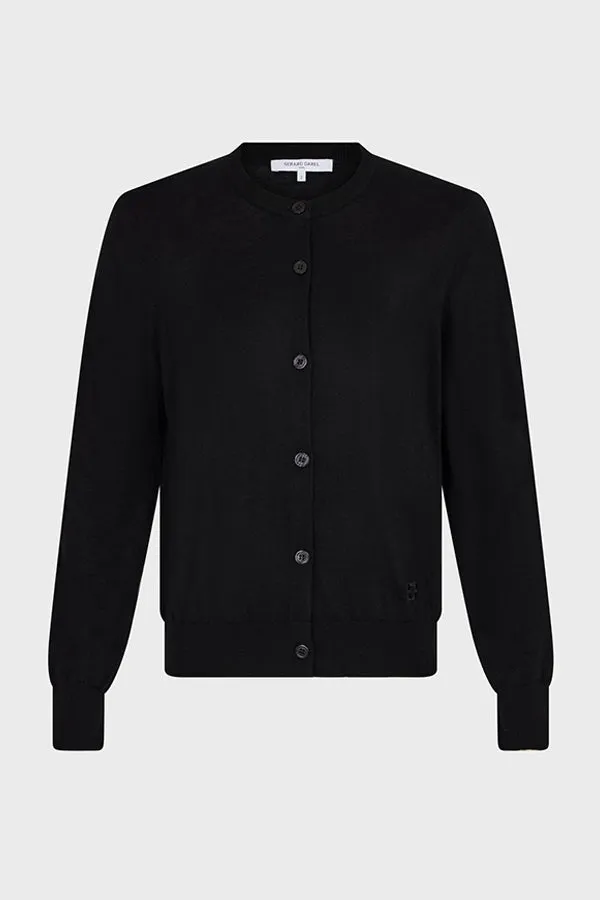 Gerard Darel JUSTINE BLACK FINE WOOL CARDIGAN