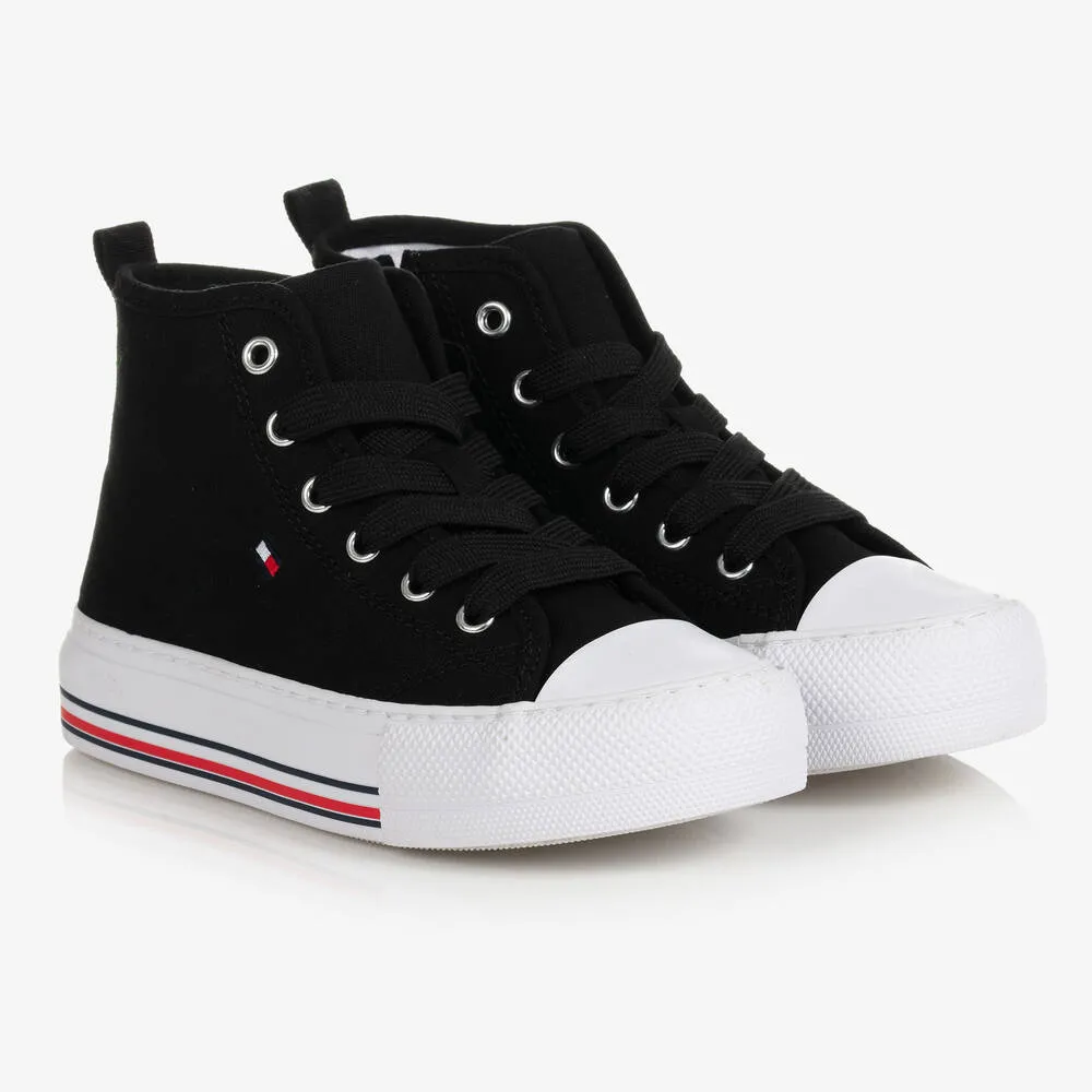 Girls Black High-Top Trainers