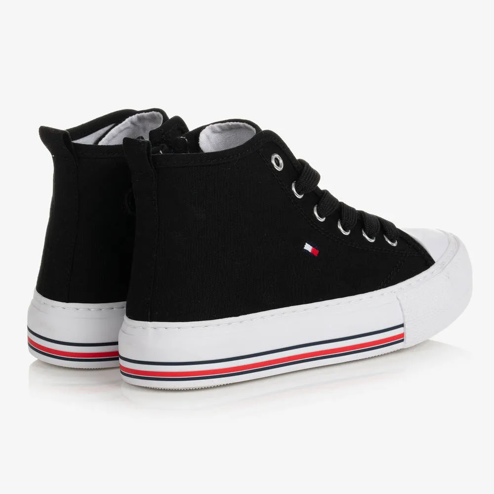 Girls Black High-Top Trainers