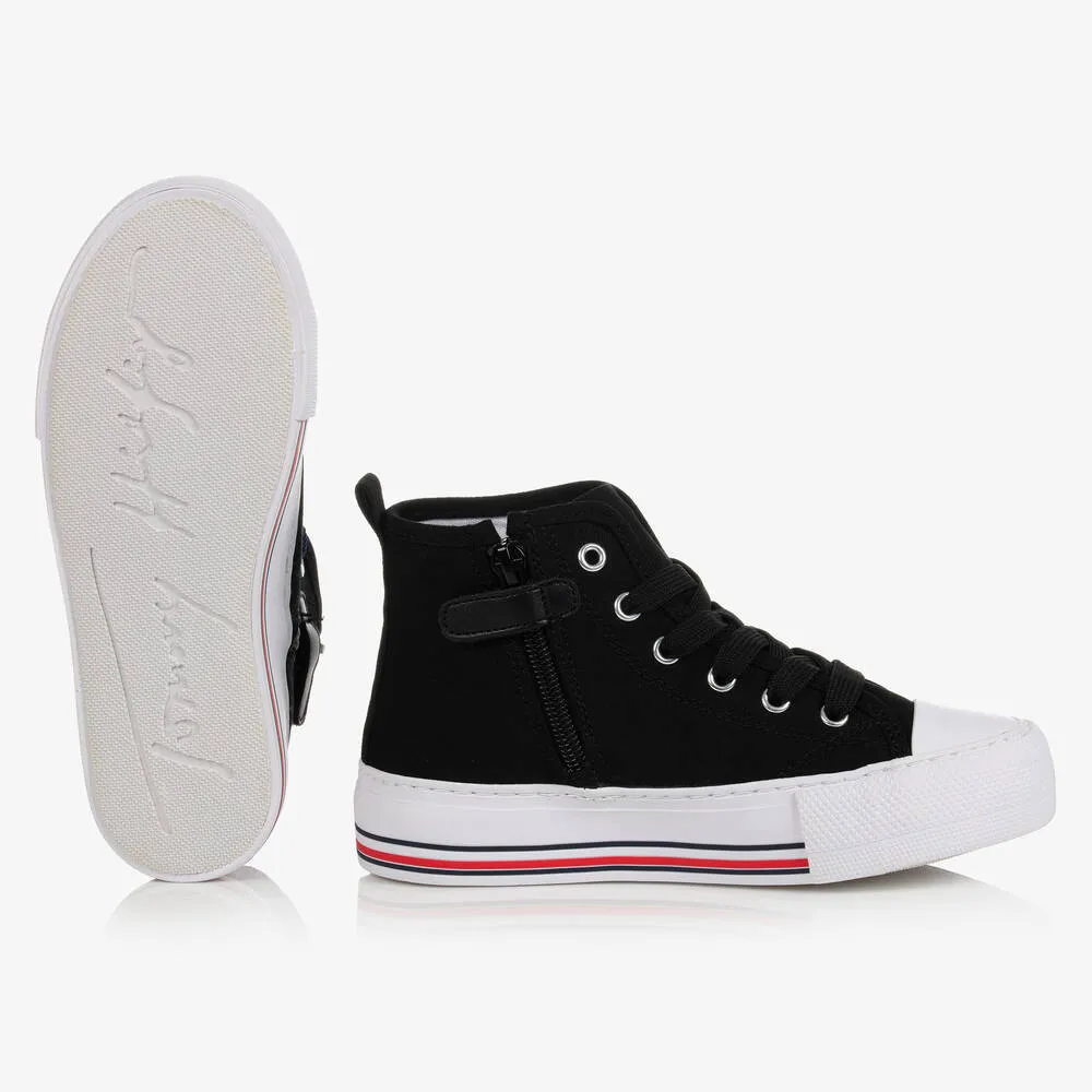 Girls Black High-Top Trainers