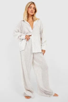 Glitter Stripe Wide Leg Beach Pants