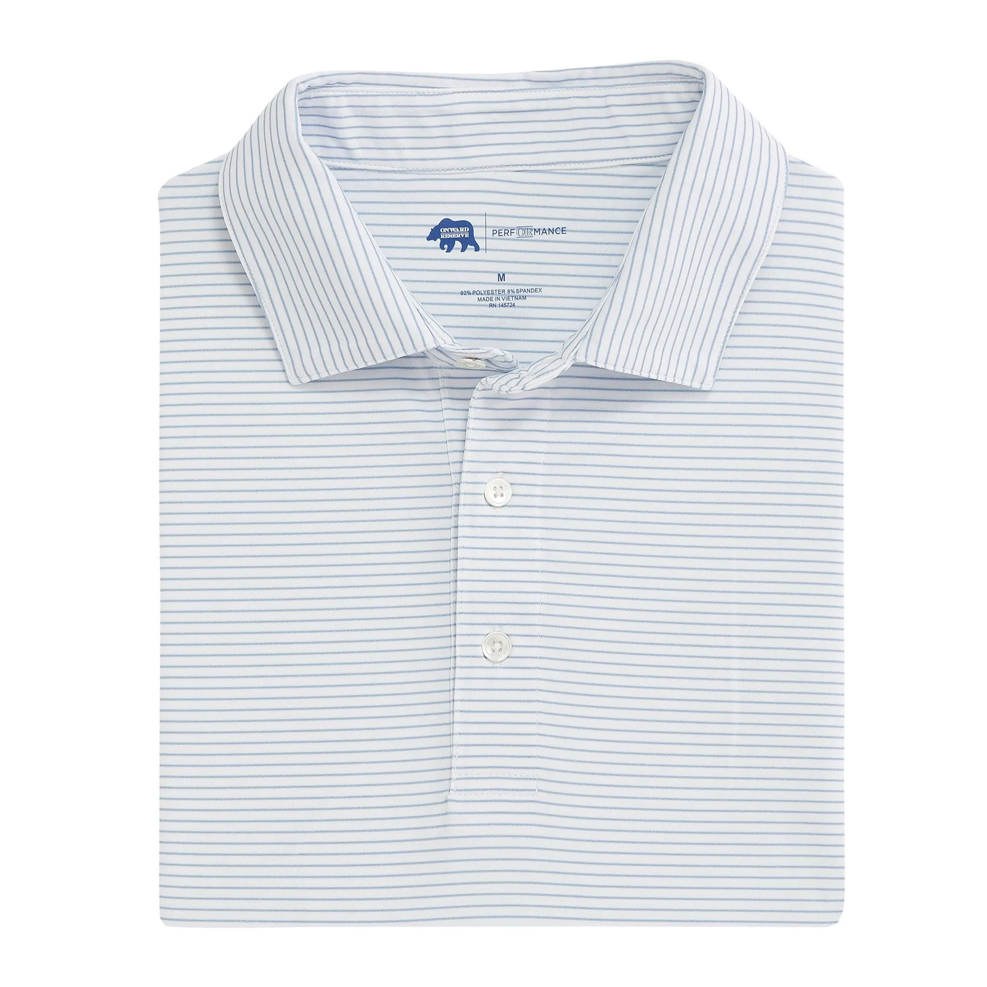 Heathered Birdie Stripe Performance Polo