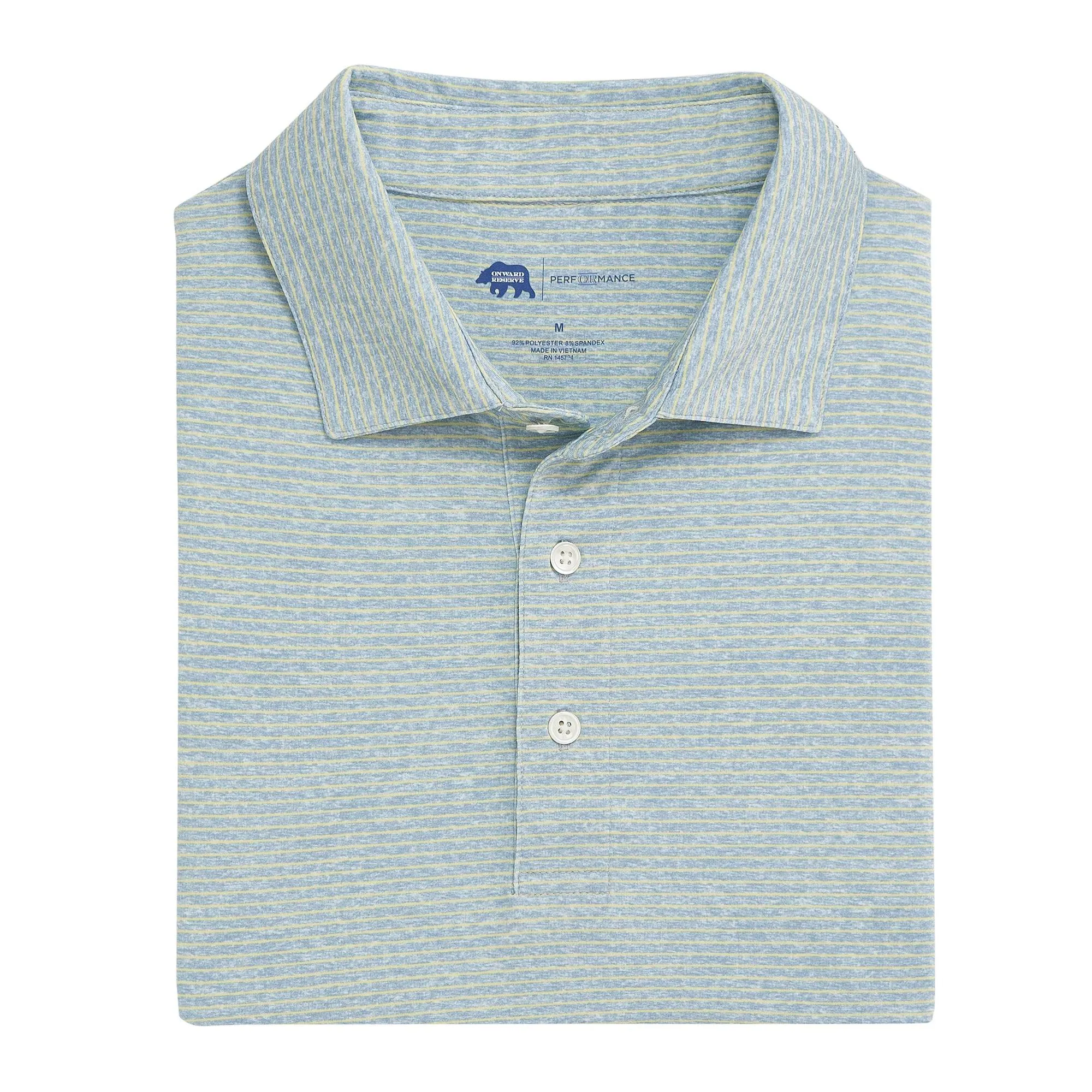 Heathered Birdie Stripe Performance Polo